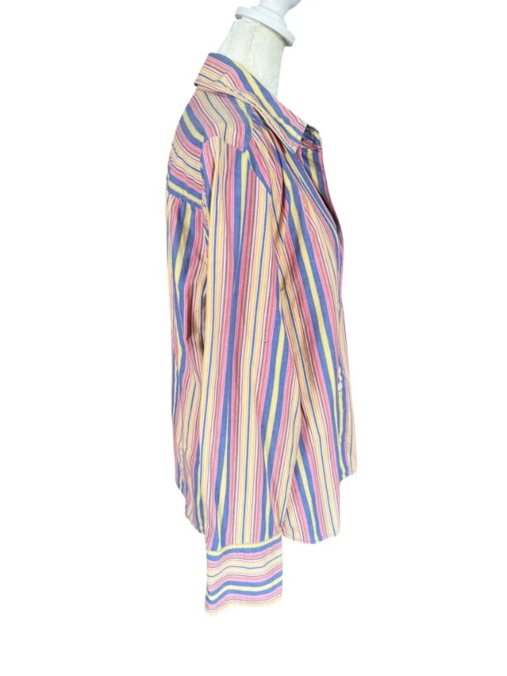 Jamaica Bay multicolored striped long sleeve button down collared shirt size L